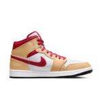 Pandabuy Air Jordan 1 Mid 'Light Curry Cardinal Red'