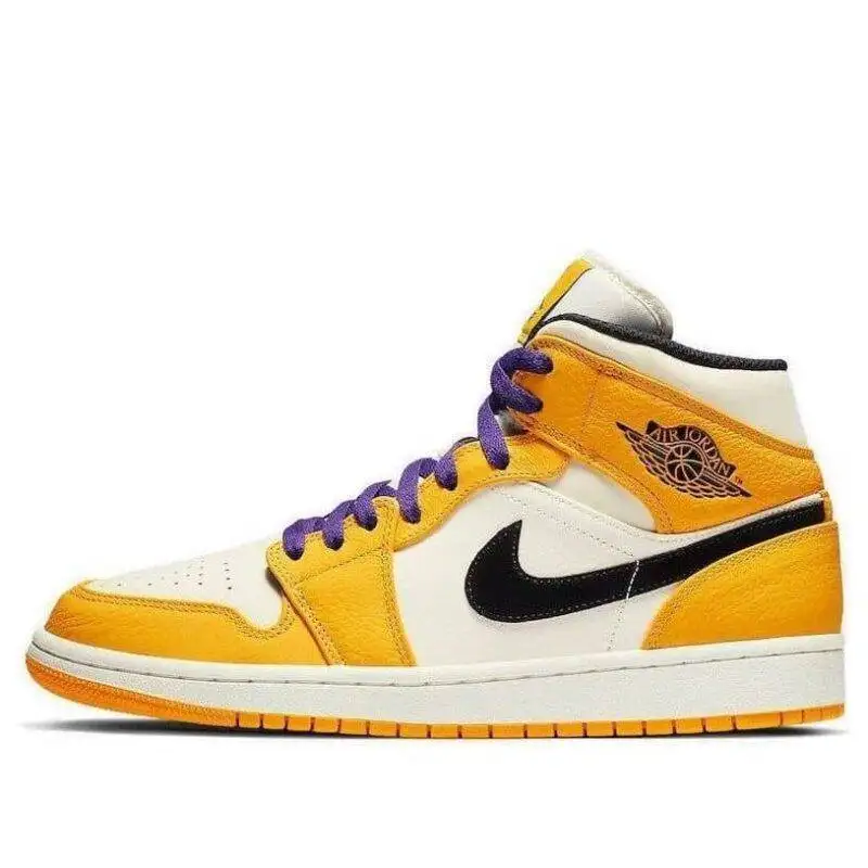 Pandabuy Air Jordan 1 Mid 'Lakers Gold'