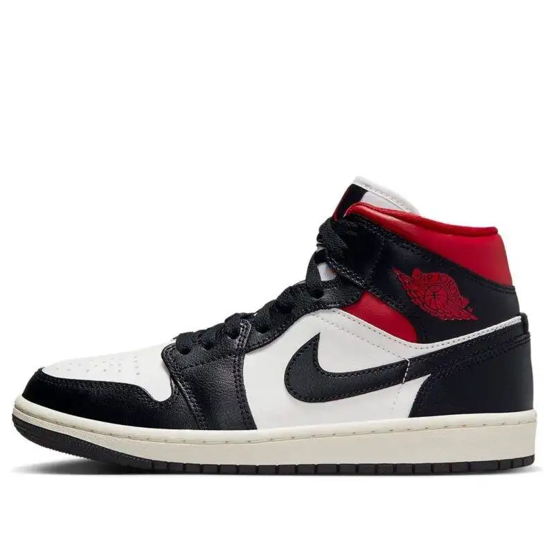 Pandabuy Air Jordan 1 Mid 'Black Sail Gym Red'