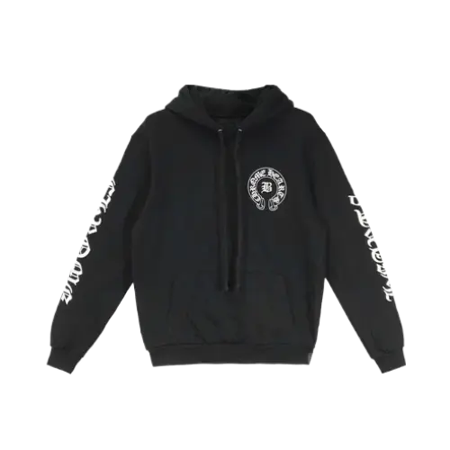 Bella Hadid Chrome Hearts Black Hoodie 3 Bella Hadid Limited Edition Black Horseshoe Logo Hoodie