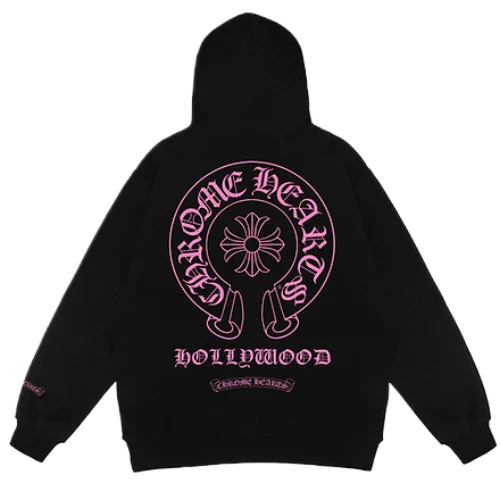 Chrome Hearts Pink Rare Horse Shoe Hoodie 3 CHROME HEARTS PINK RARE HORSE SHOE HOODIE 1