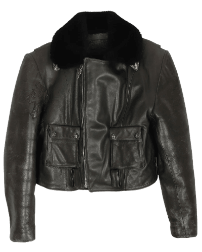 Black Cher's Custom Shearling Bomber Jacket , Chrome Hearts