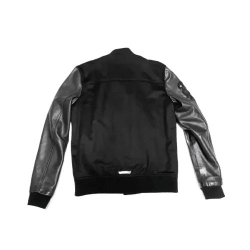 Black Letterman Varsity Jacket , Chrome Heart
