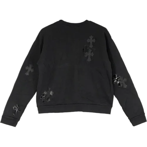 Chrome Hearts Black Patent Leather Cross Sweatshirt