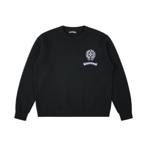 2 Different Chrome Hearts Embroidery Logo Black Sweatshirt