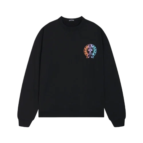 Stylish Chrome Hearts Vibrant Cross Logo Black Sweatshirt