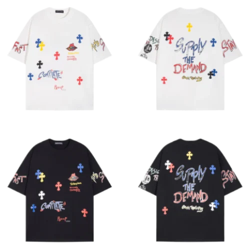 Chrome Hearts Supply The Demand Cross Logo White Tee