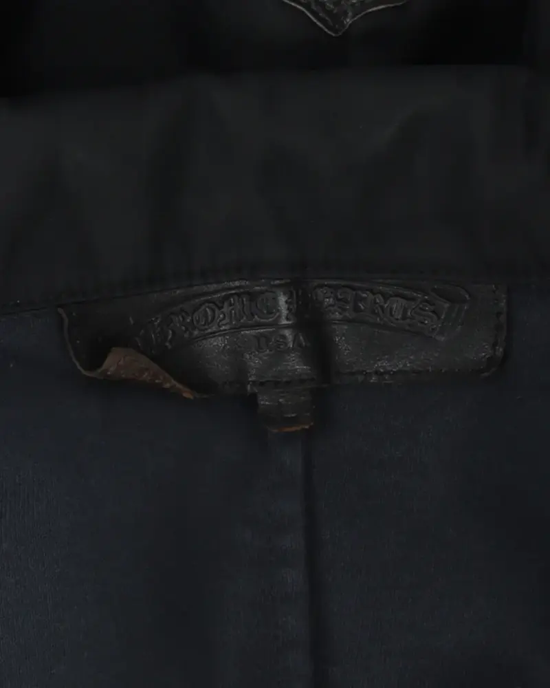 Leather Cross Patch Zip Up Nylon Jacket , Chrome Hearts 2 Cross Patch Zip Up Work Jacket 2