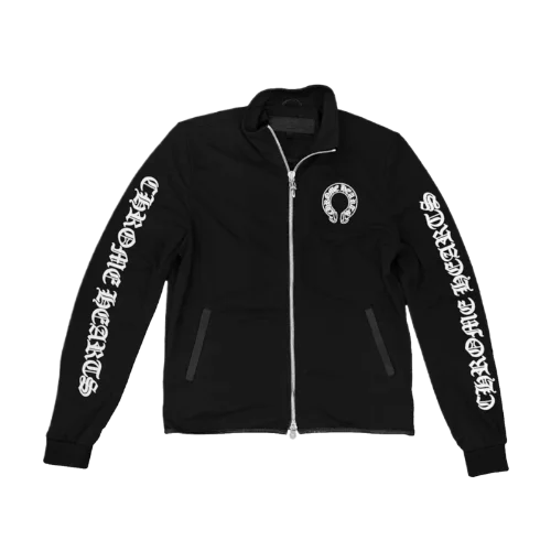 Black Horseshoe Logo Track Jacket , Chrome Hearts