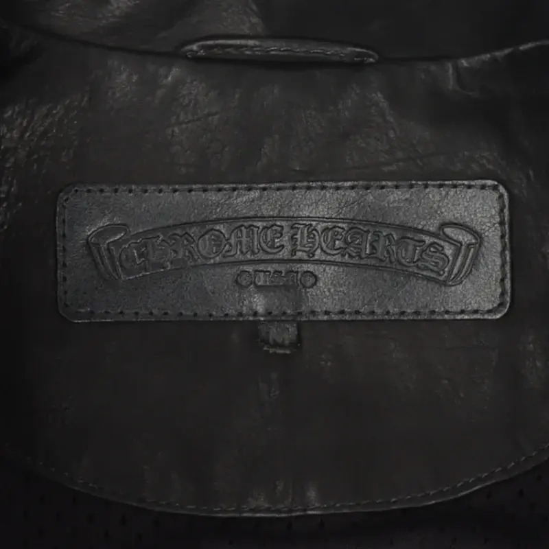 Matty Boy Hand Painted Leather Coach Jacket , Chrome Hearts