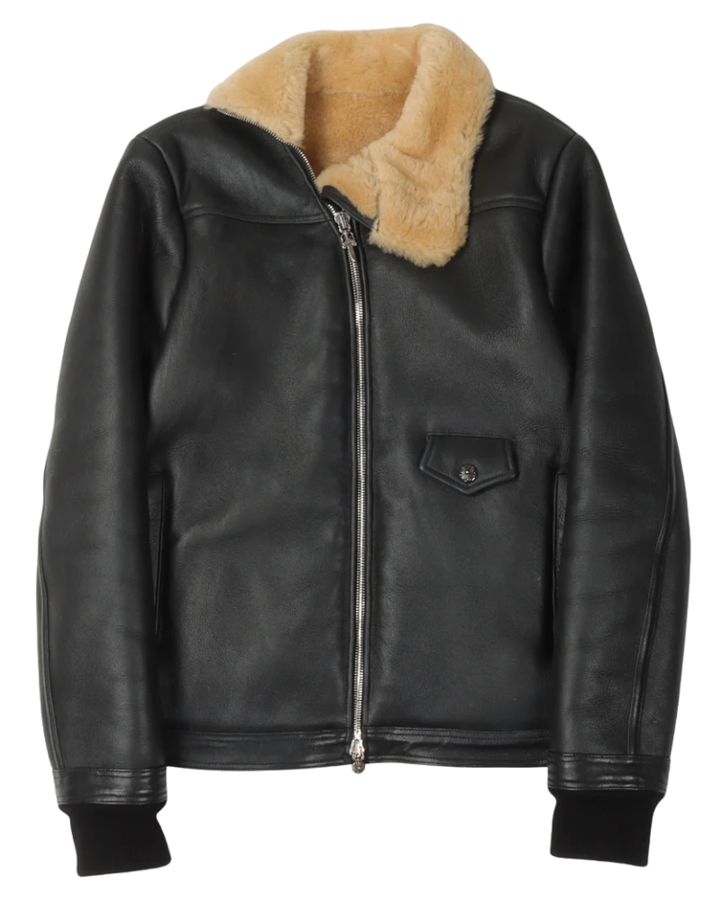 Shearling Leather Bomber Jacket 1