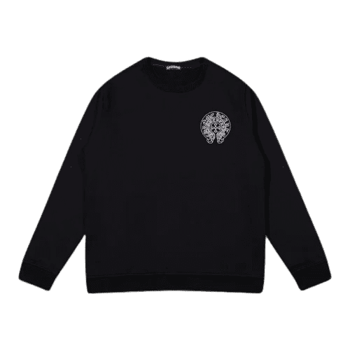Classic Chrome Hearts  Horseshoe Logo Black Sweatshirt