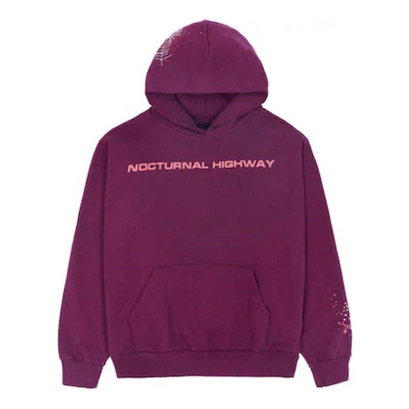Sp5der Nocturnal Highway Hoodie 'Dark Purple'