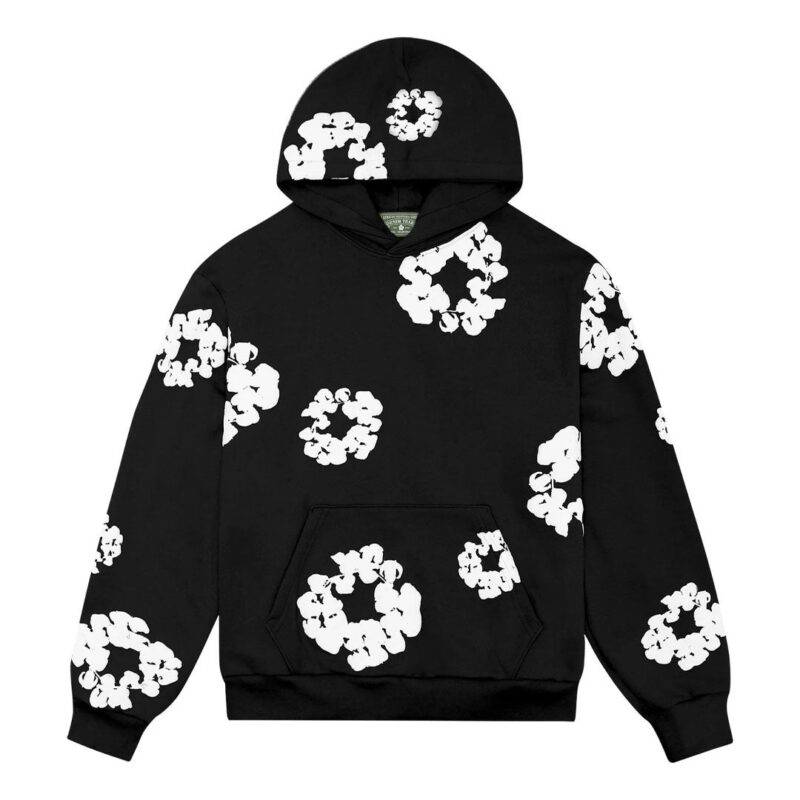 Denim Tears Hoodie Black Cotton Wreath
