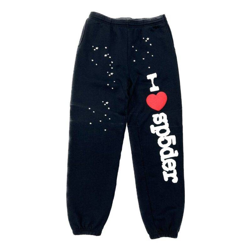 Sp5der I Heart NYC Pop Up Black Sweatpants