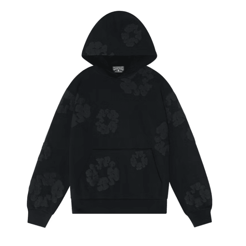 Denim Tears Cotton Wreath Hoodie Black Monochrome