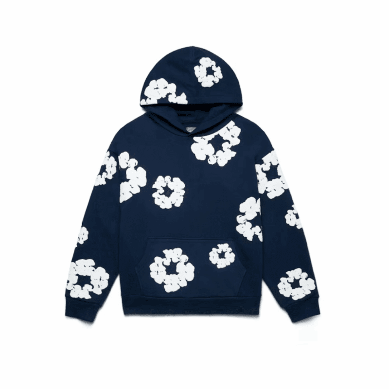 Denim Tears Hoodie Navy Cotton Wreath